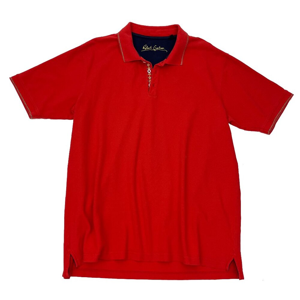 Robert Graham Red Polo Short Sleeve Shirt Mens XXL 2XL